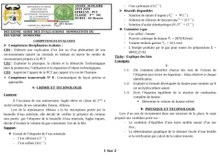 Première page de PCT 3e — 2e évaluation sommative, 2e semestre (2019-2020) · CEG GBESSOU