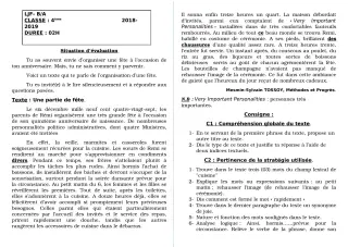 Première page de Devoir surveillé de FRANCAIS — 4e ML&MC — LJF-B/A (2018)