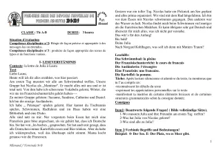 Première page de Allemand Tle A1, Tle A2, Tle B — 1er devoir surveillé, 1er semestre (2018-2019) · CEG1 Covè