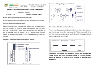 Première page de SVT Tle A2 — 1er devoir surveillé, 2e semestre (2021-2022) · CEG SEKERE