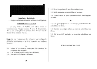 Première page de Histoire-Géographie 5e — 1er devoir surveillé, 1er semestre (2018-2019) · ceg ouenou