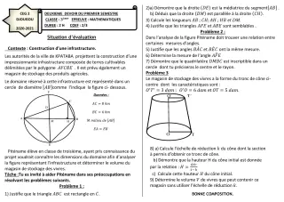 Première page de Mathématiques 3e, 3e ML — Composition, 1er semestre (2020-2021) · CEG 2 Djougou