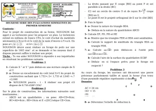 Première page de Mathématiques 3e, 3e ML — 2e évaluation sommative, 1er semestre (2019-2020) · CEG GBESSOU