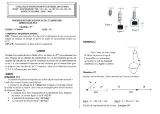 Première page de PCT 4e — 1er devoir surveillé, 2e semestre (2018-2019) · ceg guema
