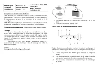 Première page de PCT 6e — Devoir surveillé, 1er semestre (2018-2019) · CEG5 DOGBO