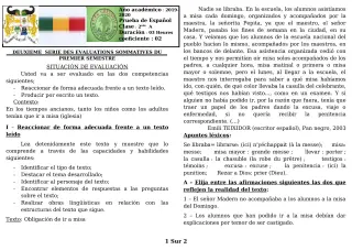 Première page de Espagnol 2nde A1, 2nde A2 — 2e évaluation sommative, 1er semestre (2019-2020) · CEG GBESSOU