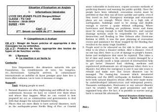 Première page de Anglais Tle C, Tle D — 2e devoir surveillé, 2e semestre (2018-2019) · LJF-B/A