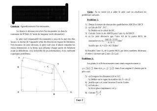 Première page de Mathématiques 3e — 1er devoir surveillé, 1er semestre (2018-2019) · ceg ouenou