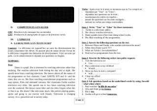 Première page de Anglais 4e — 1er devoir surveillé, 2e semestre (2018-2019) · ceg ouenou