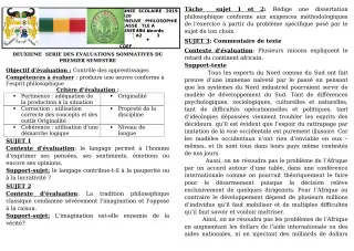 Première page de Philosophie Tle A1, Tle A2 — 2e évaluation sommative, 1er semestre (2019-2020) · CEG GBESSOU