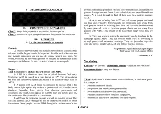 Première page de Anglais 3e, 3e ML — 1er devoir surveillé, 1er semestre (2018-2019) · ceg ouenou
