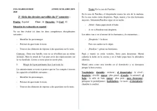 Première page de Espagnol 4e ML — Devoir surveillé, 1er semestre (2019-2020) · CEG MAREGOUROU