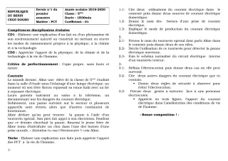 Première page de PCT 5e — Composition, 1er semestre (2018-2019) · CEG5 DOGBO