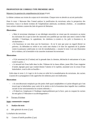 Première page de Devoir surveillé de FRANCAIS — 1ère A, 1ère A1, 1ère A2, 1ère B, 1ère C, 1ère D — CEG HOUEYIHO (2020)