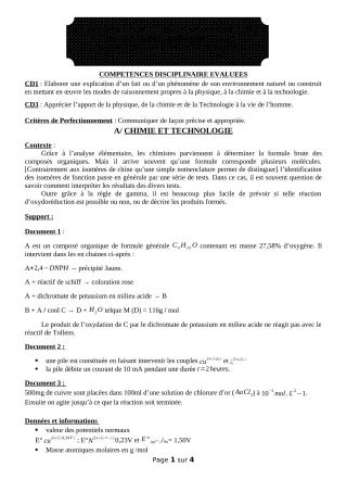 Première page de PCT 1ère D — 1er devoir surveillé, 2e semestre (2018-2019) · ceg ouenou