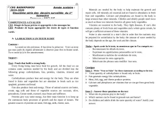 Première page de Anglais 3e, 3e ML — 2e devoir surveillé, 1er semestre (2019-2020) · CEG BADEKPAROU