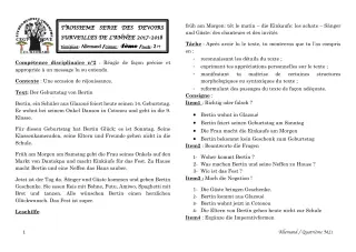 Première page de Allemand 4e ML — 3e devoir surveillé (2017-2018) · CEG1 Covè