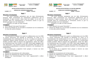 Première page de Français 3e — 2e devoir surveillé, 2e semestre (2022-2023) · CEG SEKERE