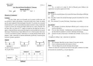 Première page de PCT 5e — 1er devoir surveillé, 1er semestre (2018-2019) · CEG1 Covè