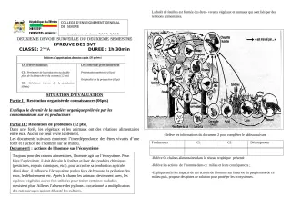 Première page de SVT 2nde A2 — 2e devoir surveillé, 2e semestre (2022-2023) · CEG SEKERE