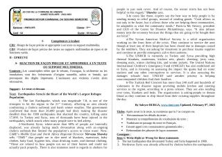 Première page de Anglais Tle D — 1er devoir surveillé, 2e semestre (2023-2024) · CEG SEKERE