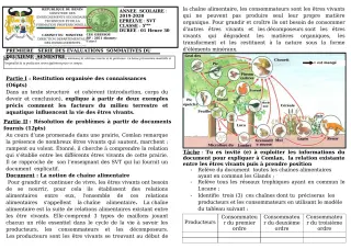 Première page de SVT 5e — 1re évaluation sommative, 2e semestre (2019-2020) · CEG GBESSOU