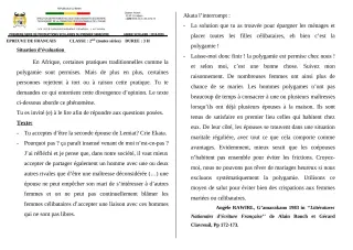 Première page de Français 2nde A, 2nde A1, 2nde A2, 2nde B, 2nde C, 2nde D — 1re production scolaire, 1er semestre (2019-2020) · CEG1 Adjarra