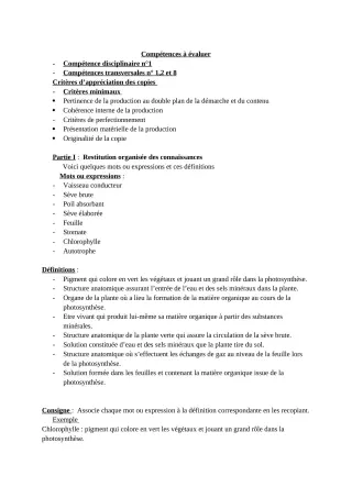 Première page de Devoir surveillé de SVT — 5e — CEG 1 Akpakpa-Centre (2019)