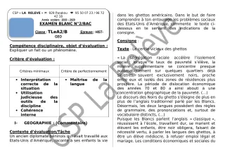 Première page de Examen Blanc de HIST-GEO — Tle A2 — CPEG La Releve (2019)