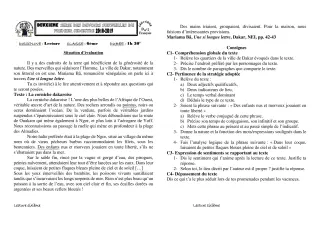 Première page de Français 6e — 2e devoir surveillé, 1er semestre (2018-2019) · CEG1 Covè