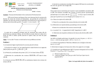 Première page de Mathématiques 2nde D — 2e devoir surveillé, 2e semestre (2020-2021) · CEG SEKERE